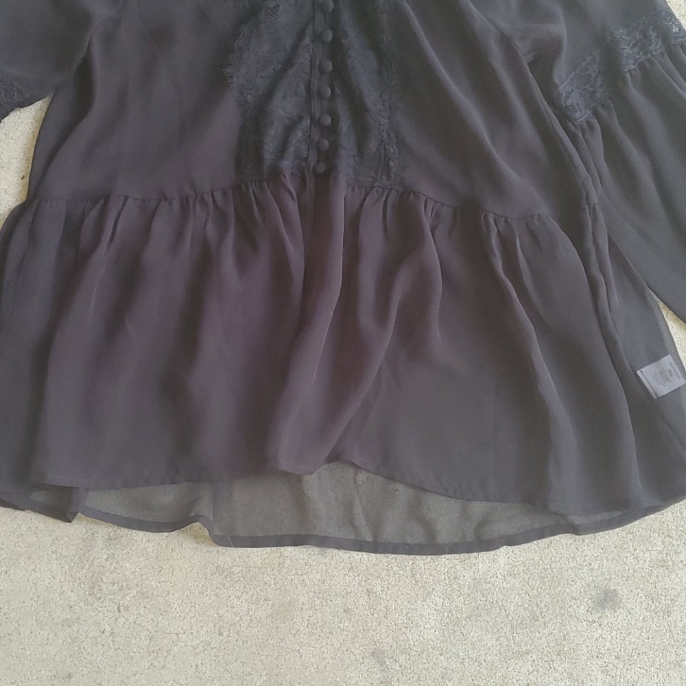 RELISTED Free People sheer peasant tie poet sleeve - Picture 4 of 6